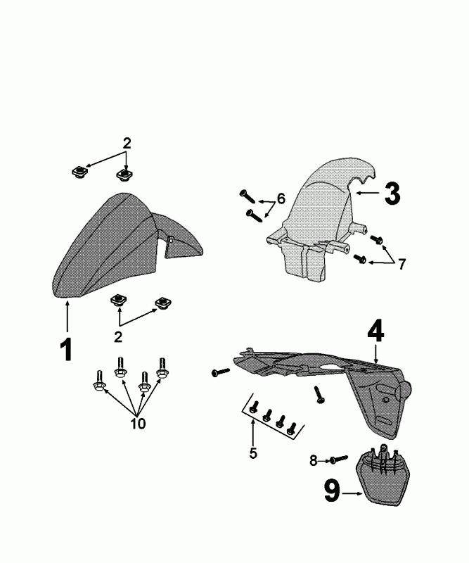 Mudguards Peugeot Kisbee mad grey original euro4