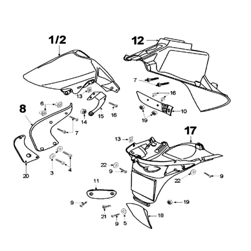 Mudguards Peugeot Speedfight 2 LC silver