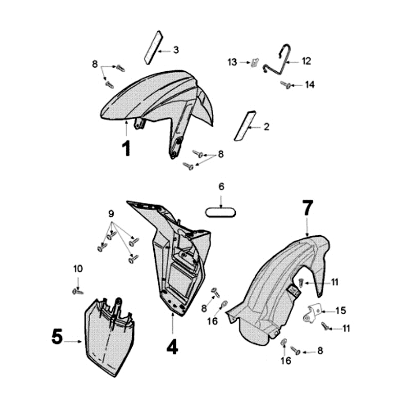 Mudguards Peugeot Speedfight 3 4-stroke Red