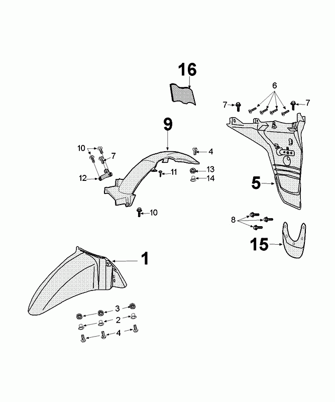 Mudguards Peugeot Tweet Euro4 light blue (S4)
