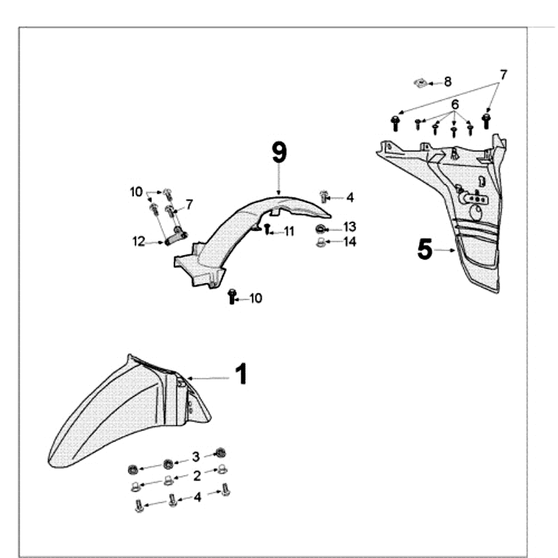 Mudguards Peugeot Tweet old matt grey