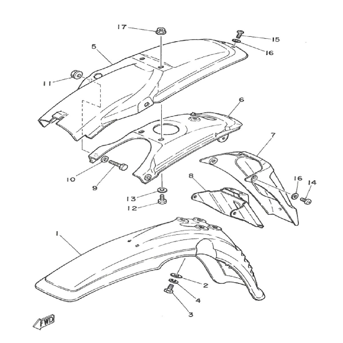 Spatborden Yamaha DT-50 MX