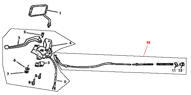 Mirror left Iva Roma 125cc