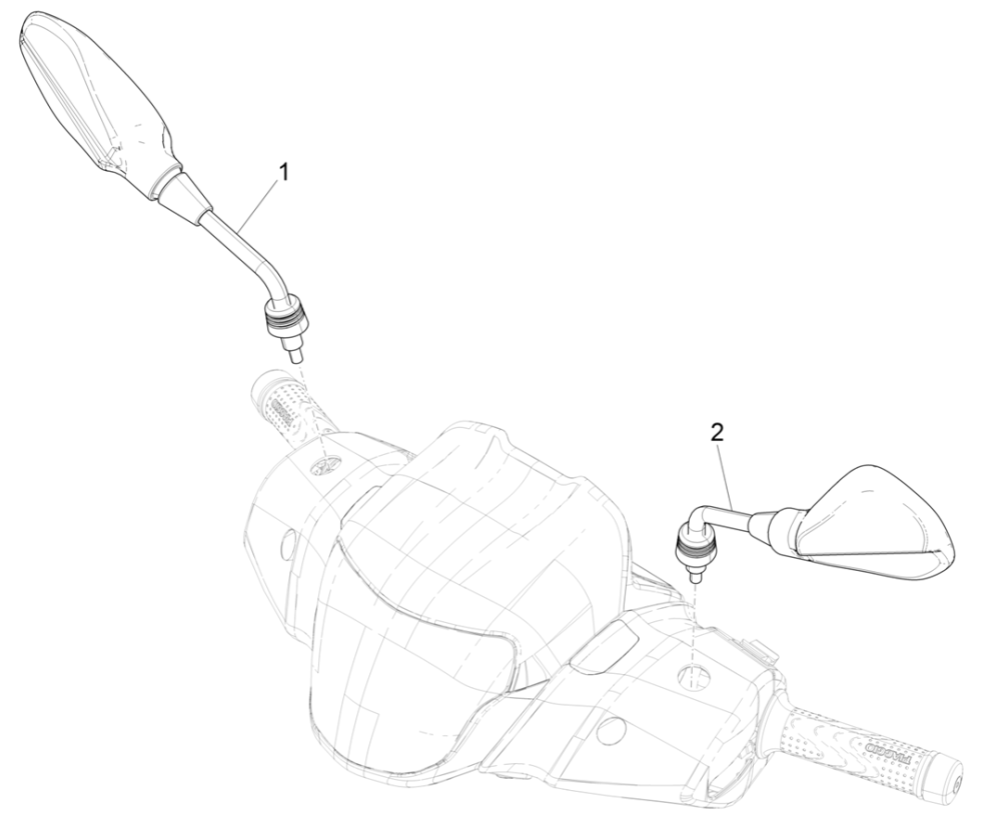 Mirrors Piaggio Medley 125 ABS E5 2021-2022 (EMEA)