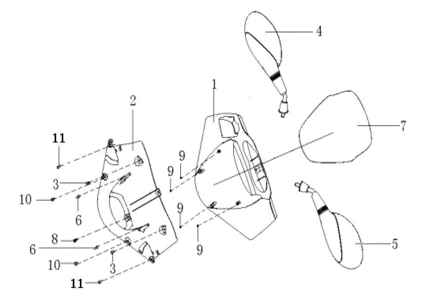 Mirrors Generic Cracker blue 2010 2-stroke 25