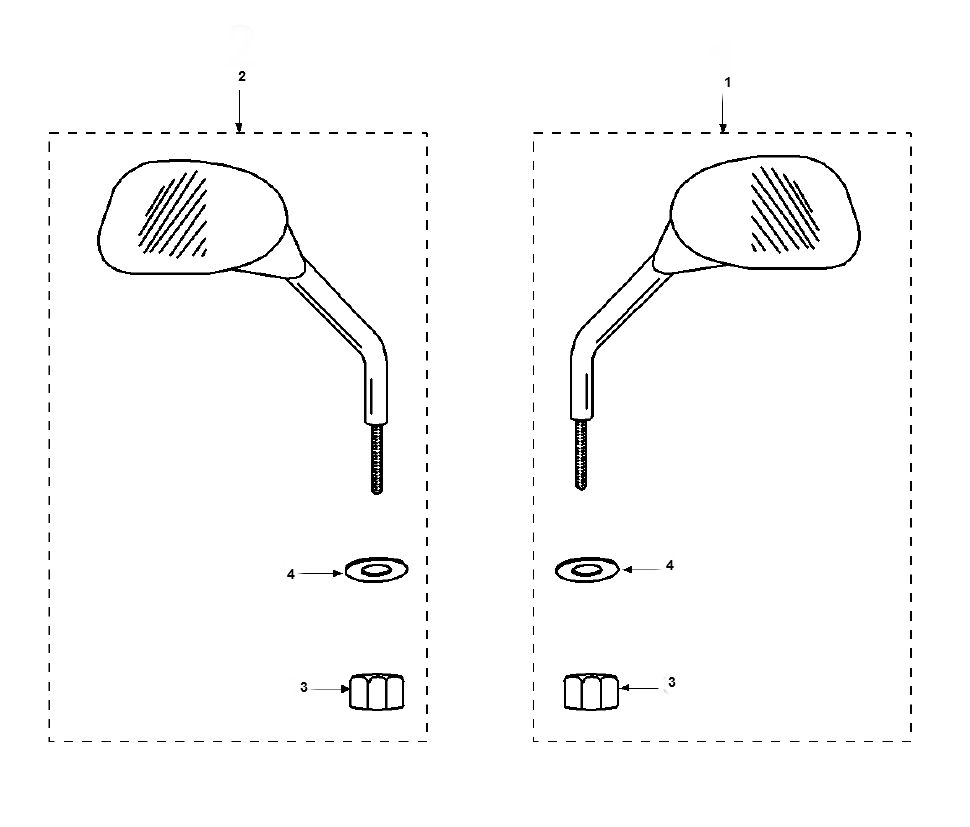 Mirrors Peugeot Vivacity 2 E2 2-Stroke