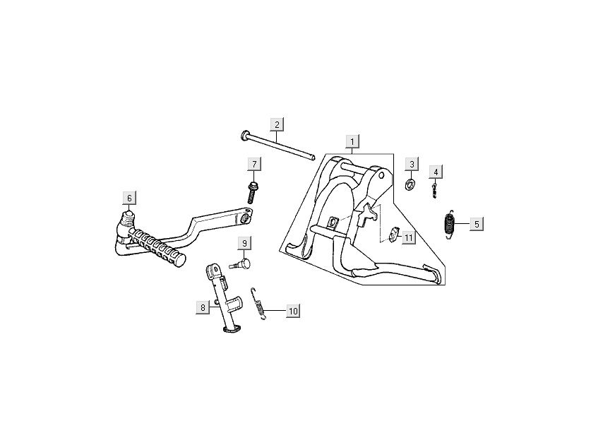Stand - Kickstarter Kymco Filly 4-stroke silver