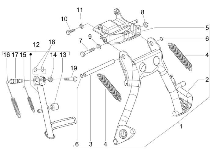 Center Stand Vespa S 2-Stroke