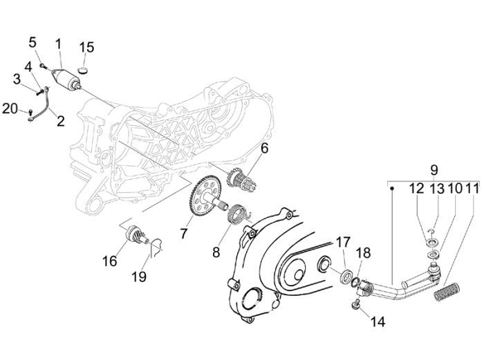 Starter- Kickstarter Piaggio Fly 4-stroke