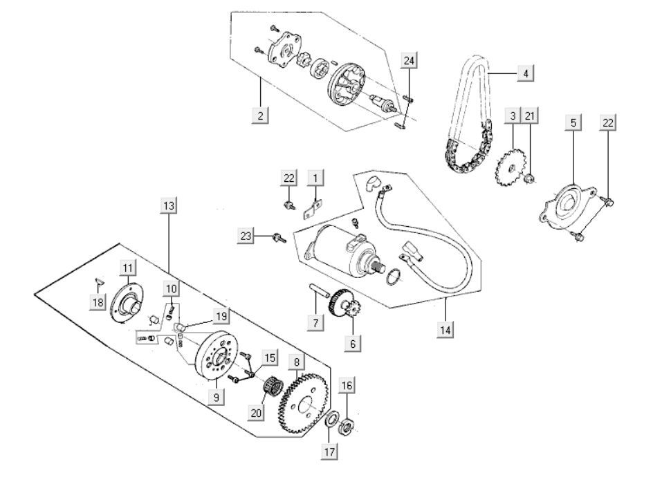 Starter Motor - Oil Pump Kymco Like 125cc