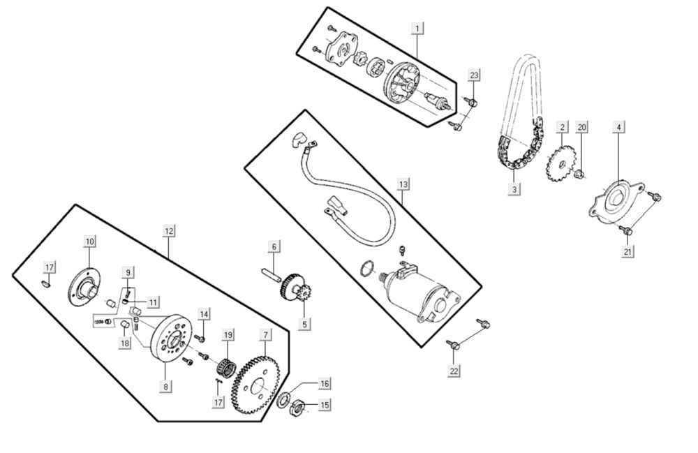 Starter Motor - Oil Pump Kymco Like 200i White