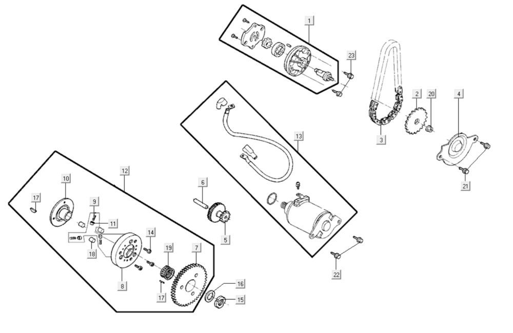 Starter Motor - Oil Pump Kymco Like 200i Black