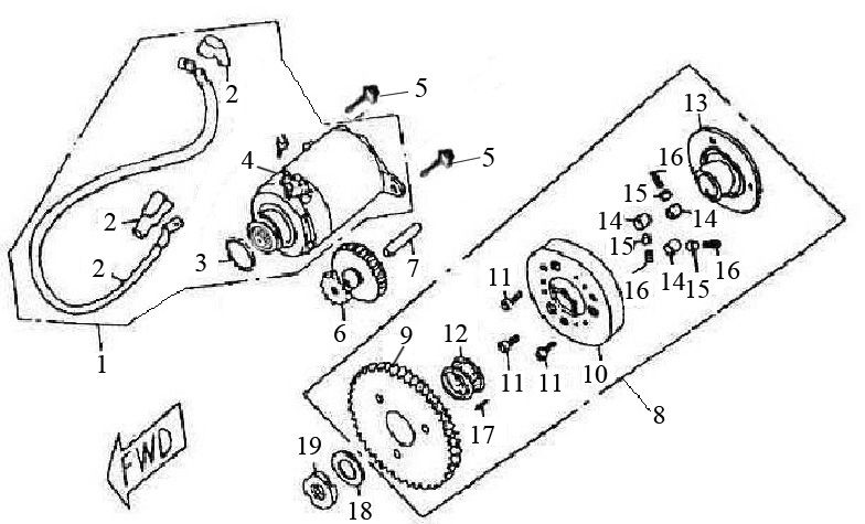 Starter motor BTC Grande Retro 125 4T AC