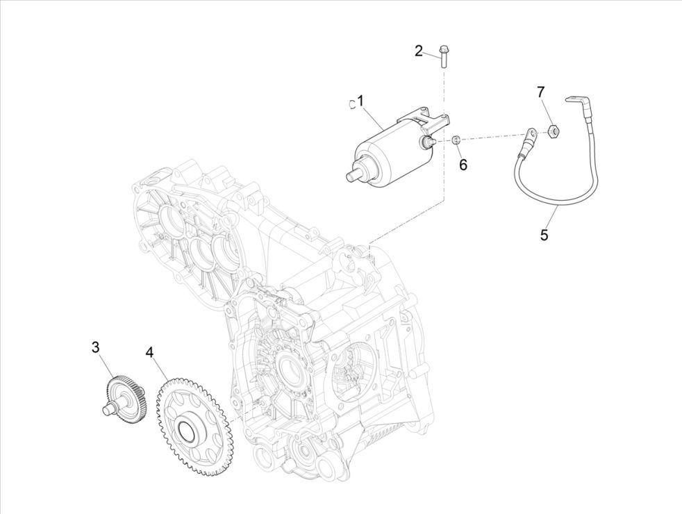 Vespa GTS 300 HPE 4T 4V IE ABS E4 2019 Starter Motor (EMEA)
