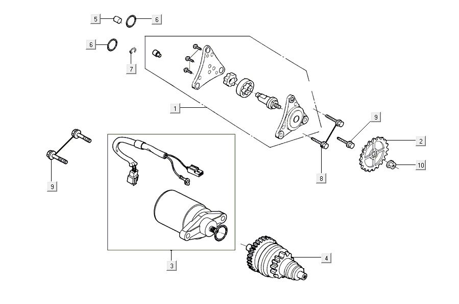 Starter Kymco Agility 16'+ 4t matt metalic blue