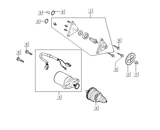 Starter Kymco Vitality 4t ac anthracite
