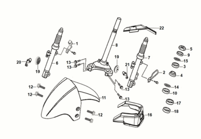 Handlebar stem - front cushion Sym Orbit III 50 E5 Flash Black/Matt Black (BK-5560S/BK-007U)