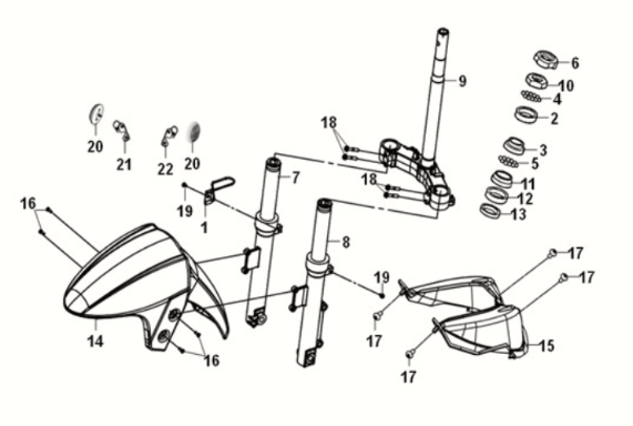 Handlebar voice/front cushion Sym E-XPRO 45 KM/H 2020-2021 Red (R010CA)