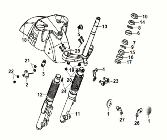Handlebar voice - front cushion Sym Fiddle IV 50 E5 Metallic Light Brown (BK-7C)
