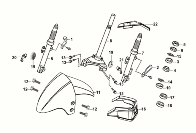 Handlebar stem - front cushion Sym Orbit III 50 E5 Matt Black/Fluorescent Yellow (BK-007U/Y-102C)