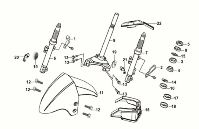 Handlebar stem - front cushion Sym Orbit III 50 E5 Blue (BU-289S)