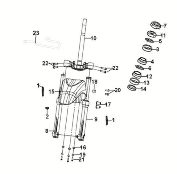 Handlebar voice - front cushion Sym Symphony ST 50 E5 Gray/ Red (GY-430C) (Red seat)