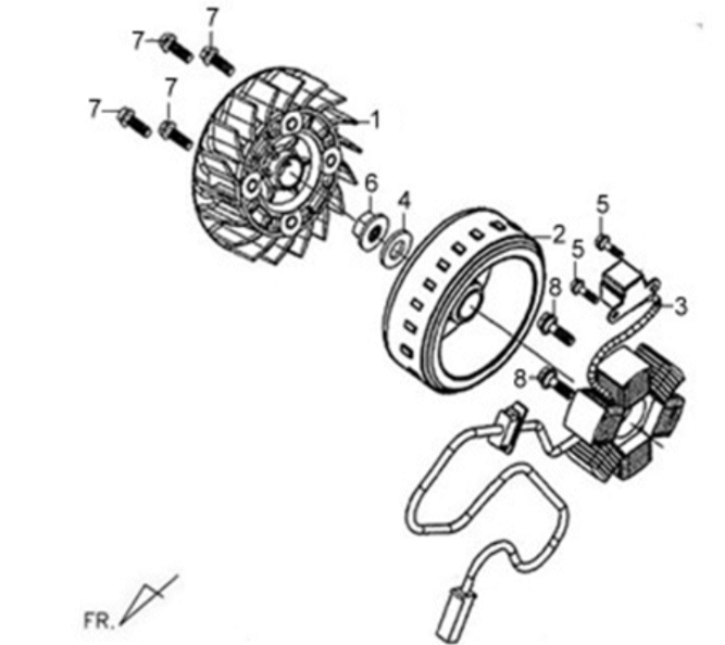 Star anchor/flywheel Sym X'PRO 125