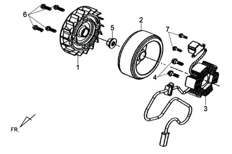 Star anchor/flywheel Sym XPRO 50 E4