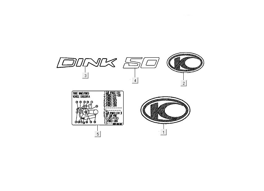Sticker - Transfers Kymco New Dink 4-stroke gold