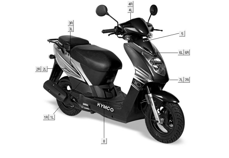 Sticker 1 Kymco Agility 10' 4-stroke sporty red