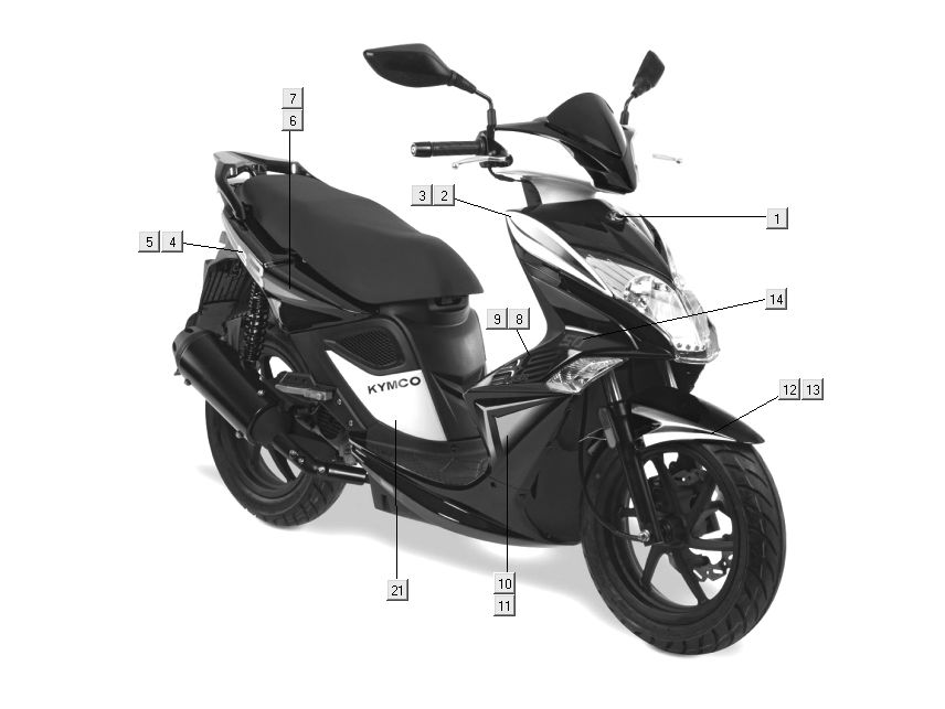 Sticker Kymco Super 8 Street 4-stroke red