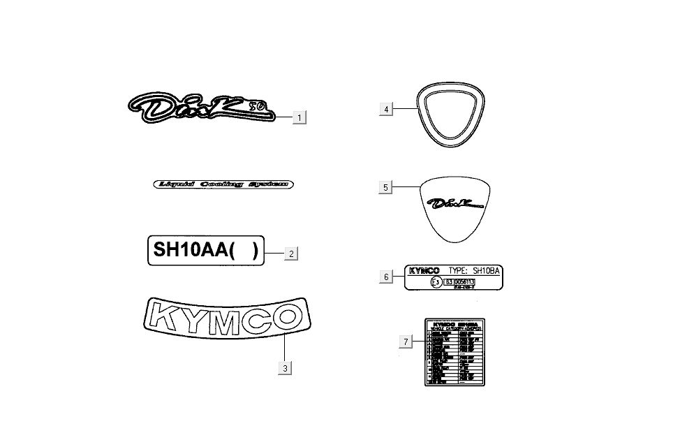 Stickers-Transfers Kymco Dink AC 2-stroke Silver