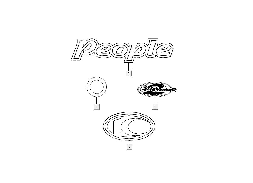 Stickers - emblem Kymco People 2-stroke dark grey