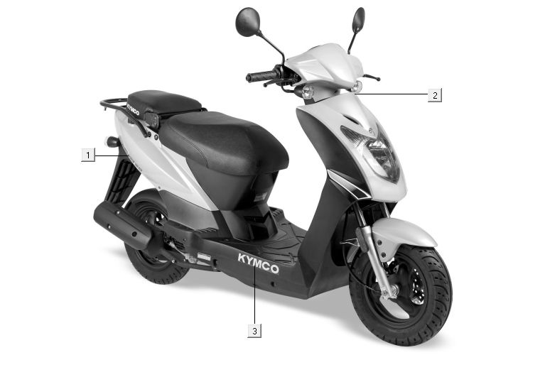 Stickers 2 Kymco Agility 10' 4-stroke white silver