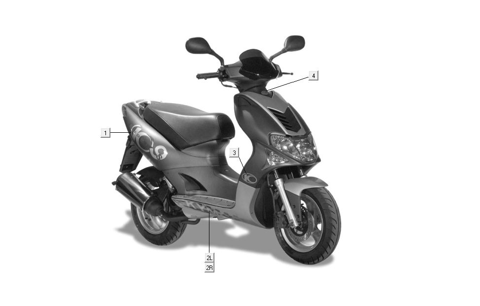 stickers Kymco Super9 AC 2-stroke nm red