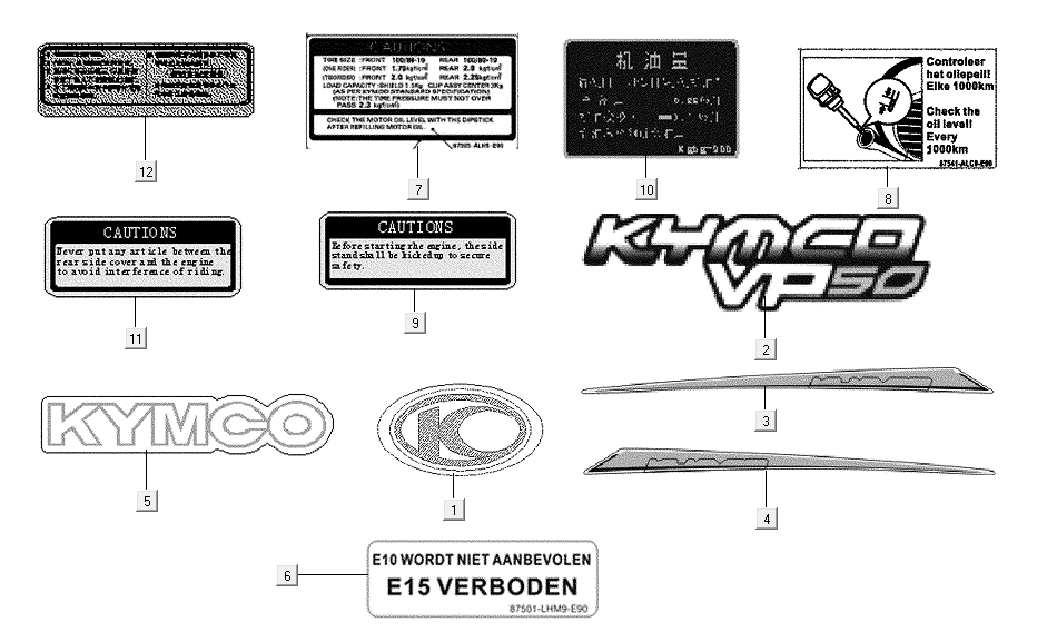 Stickers Kymco VP50i injection euro 4 oak metallic