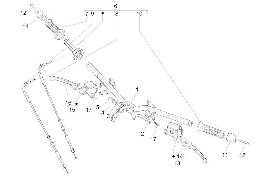 Handlebar - brake pumps GTS 125 IE