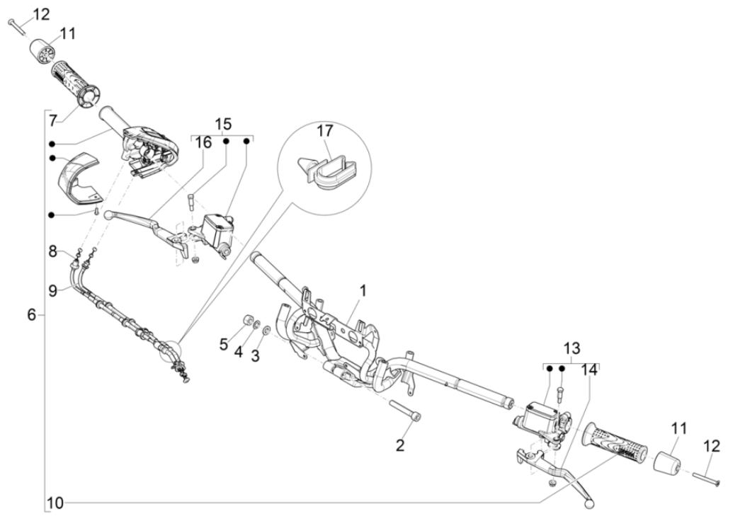 Handlebar Wheel - Piaggio Beverly 300 4T 4V HPE ABS E5 2021-2022 (EMEA)