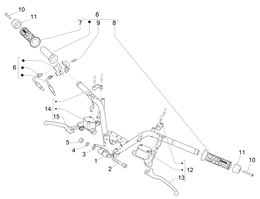 Handlebar Wheel - Brake Pumps Piaggio MP3 350 Maxi sport E4 ABS 2018-2020 (EMEA)