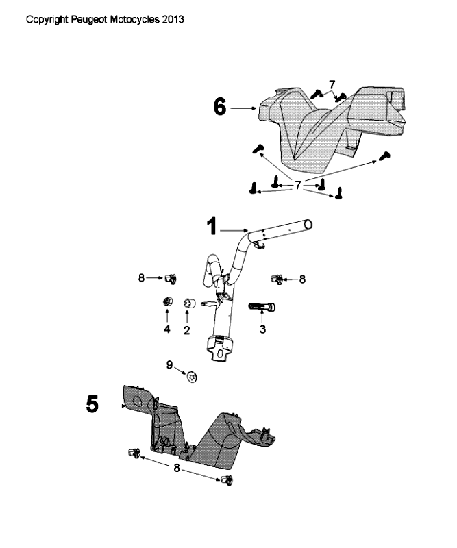 Handlebar Wheel Cover Peugeot Citystar 50 Black