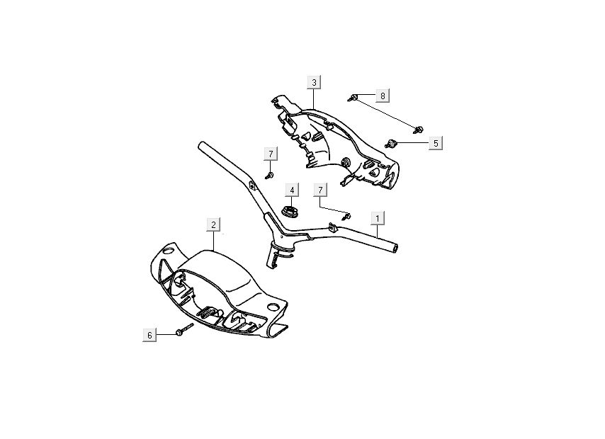 Handlebar +steering parts Kymco DJ 2-stroke Silver