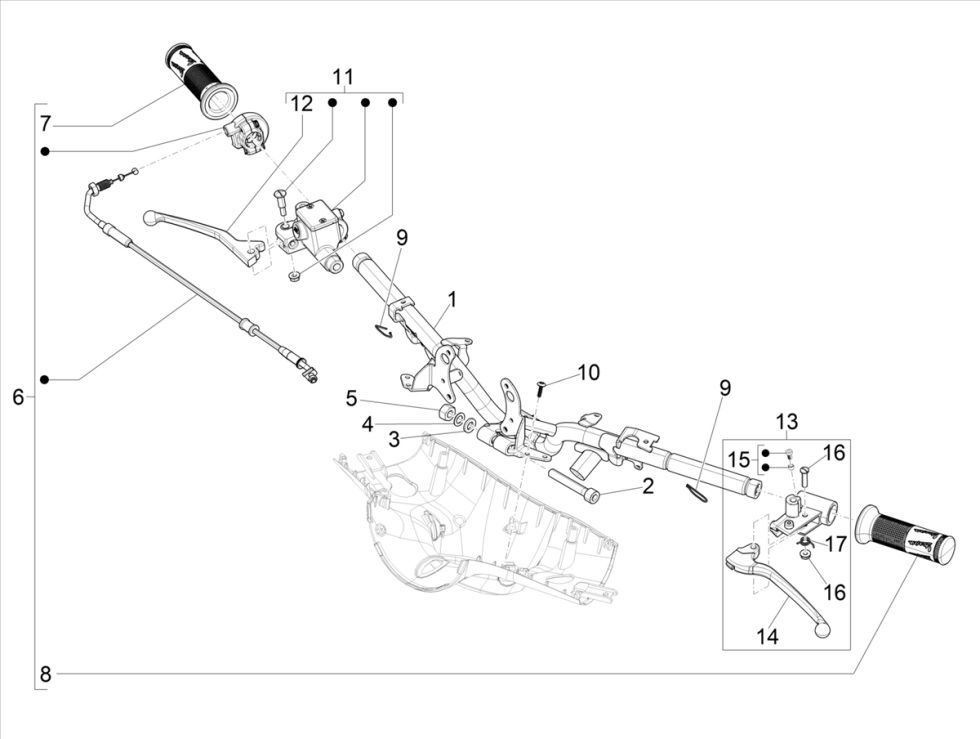 Handlebar wheel Vespa Primavera 4-stroke 3V (euro5 injection IGET)