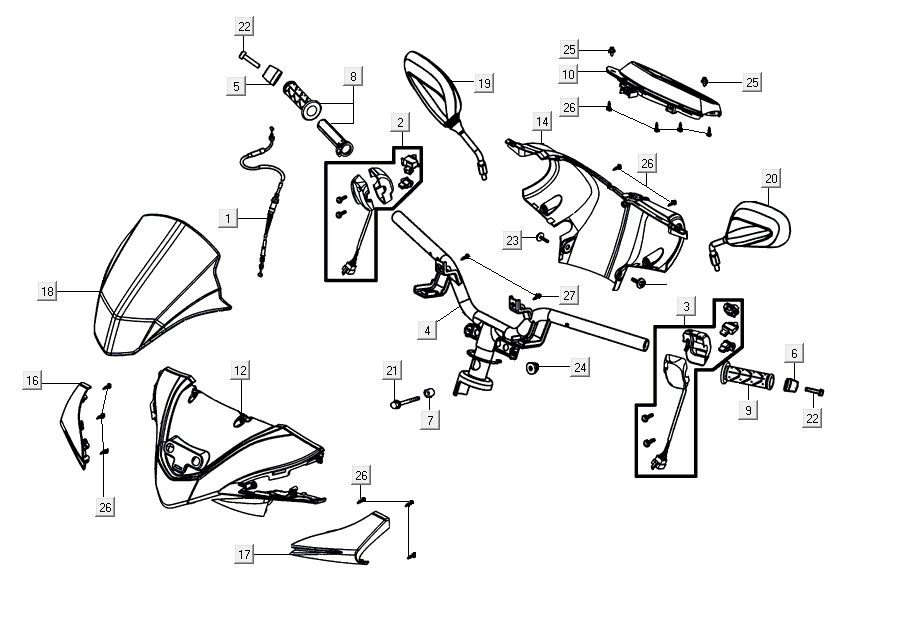 steering parts AGILITY 16+ 4T 200i Matte Metallic Light Blue