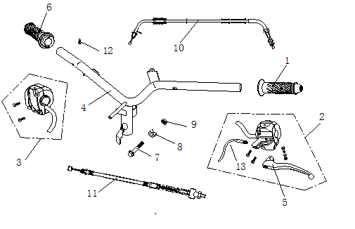 Handlebar parts AGM Ape50 white