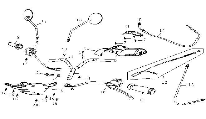 Handlebar parts AGM Fashion white