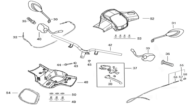Handlebar parts AGM Star50 creme terra