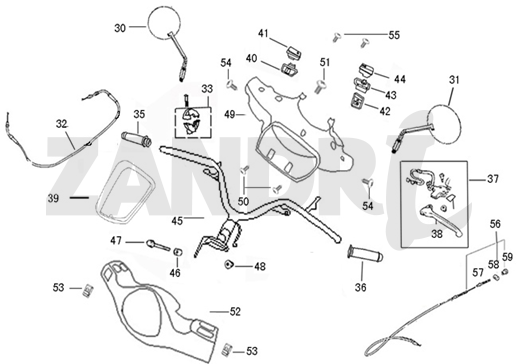 Handlebar parts BTC Riva Sport orange