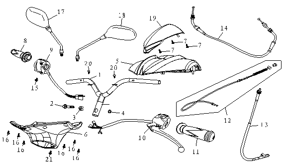 Handlebar parts China fox blue matt
