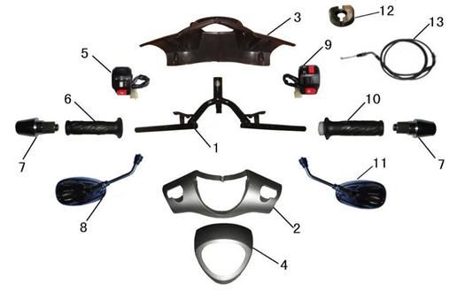 Handlebar parts China LX black