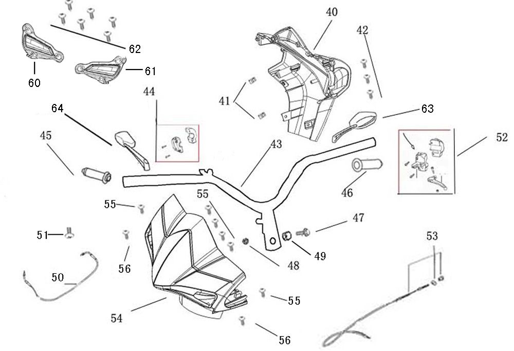 Handlebar parts China R8 flat matt anthracite